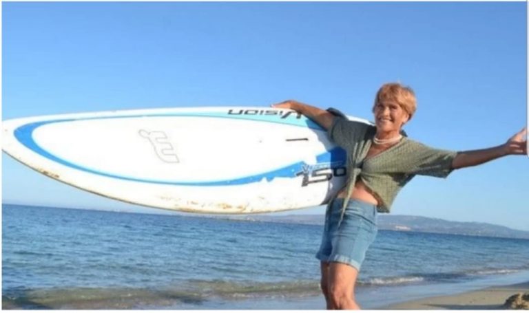 81 year old Greek yiayia windsurfer Anastasia enters the Guinness Book of Records